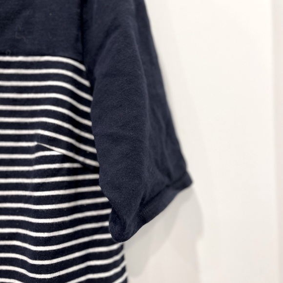 Navy Striped GAP Woman Midi Short Sleeve Sweater Dress Dress - size L - Picture 3 of 5